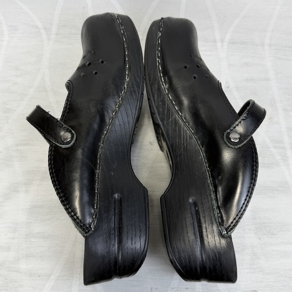 Dansko Merrie Mary Jane Clogs Black Perforated Open Heel Size 40 - US 9.5 / 10 - Picture 5 of 8
